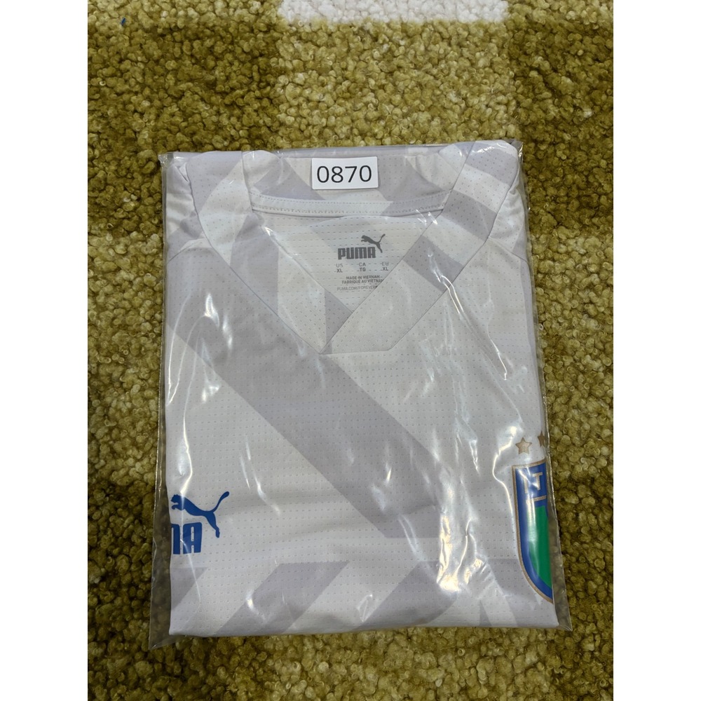 Puma Italy FIGC Soccer Jersey Mens XL White Grey Geometric DryCell Training Top - Picture 9 of 9